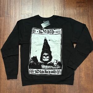 Blackcraft Black Graphic Crewneck Sweatshirt, Size Large, NWOT